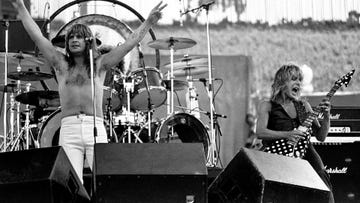 ozzy osbourne and randy rhodes performing at the oakland coliseum