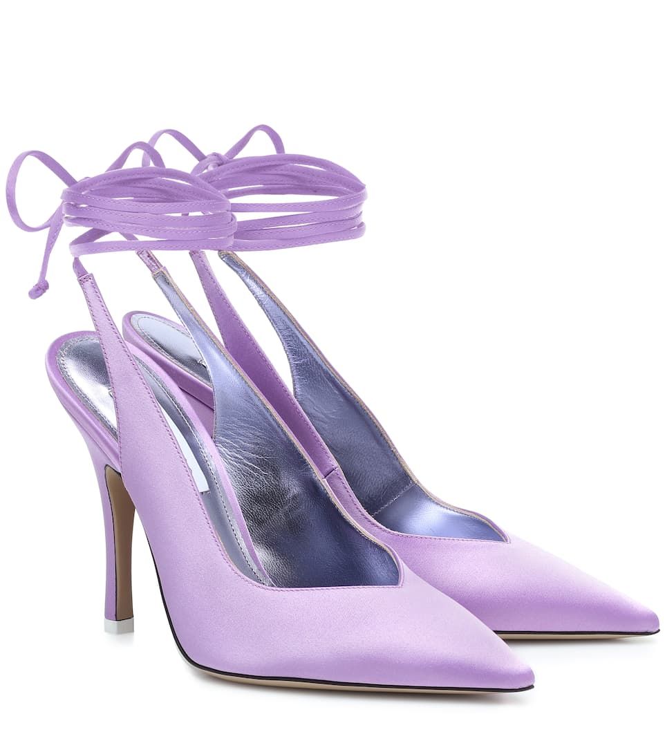 Footwear, Purple, Violet, High heels, Lilac, Shoe, Lavender, Slingback, Basic pump, Court shoe, 
