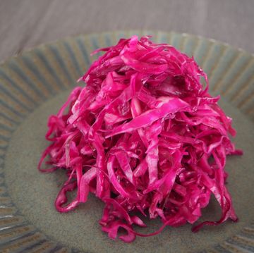 Pink, Food, Dish, Cuisine, Magenta, Side dish, Plant, Red cabbage, 