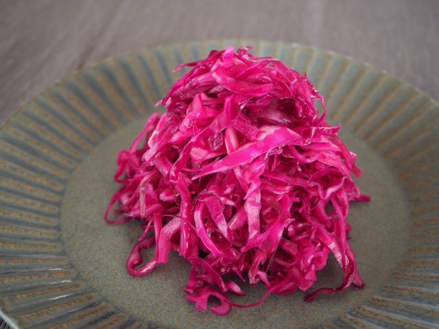 Pink, Food, Dish, Cuisine, Magenta, Side dish, Plant, Red cabbage, 