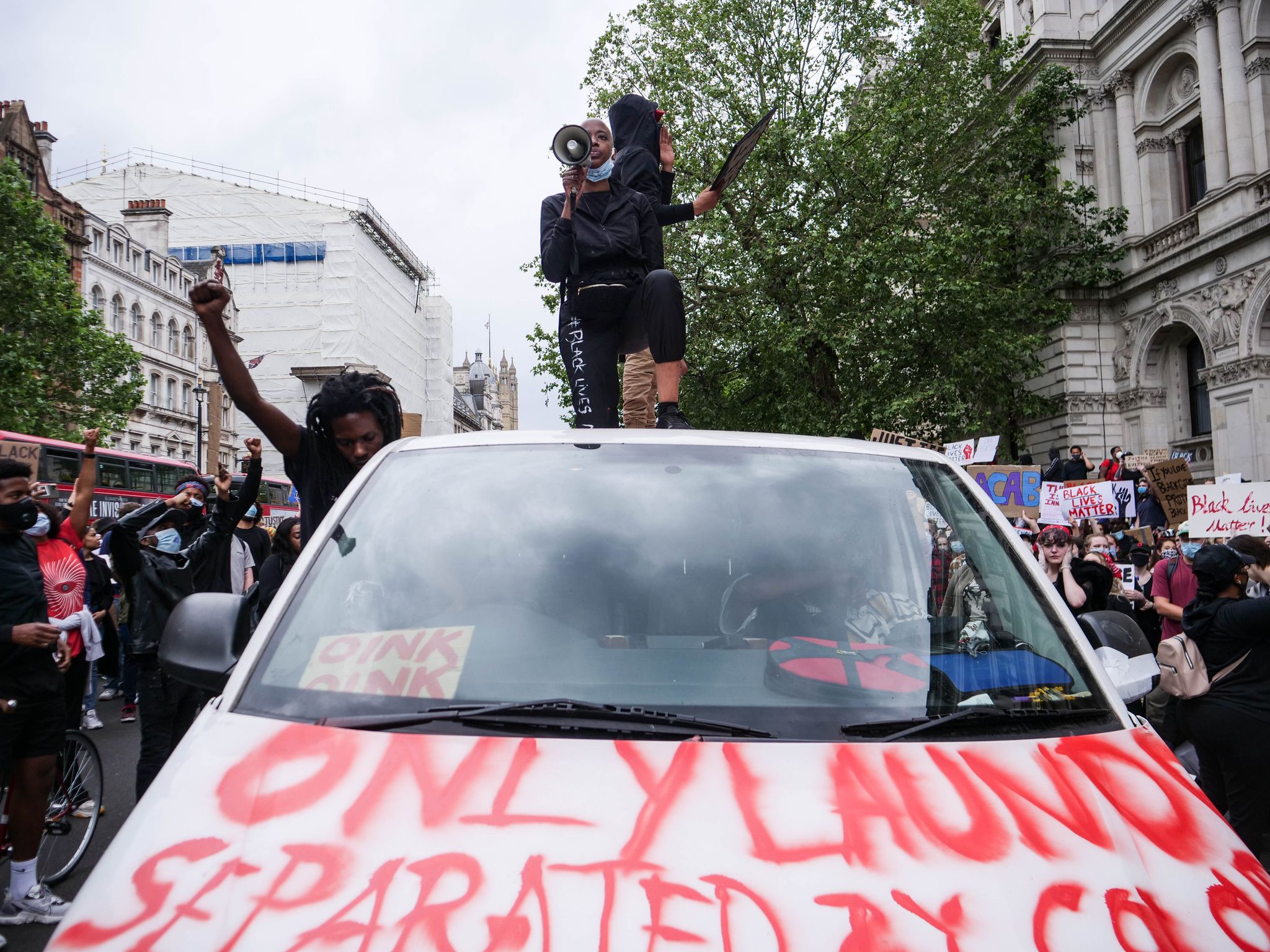 protestors in central london