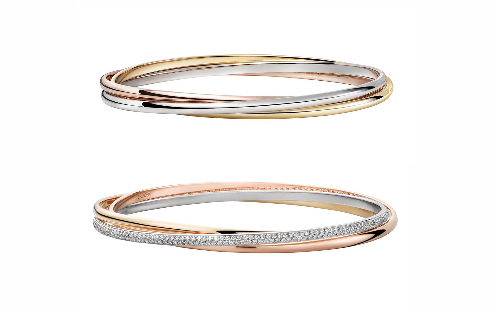 ★人気【Cartier】トリニティ ブレスレット３つのゴールドリング CRB6067817 - トリニティ ブレスレット、クラシックモデル
