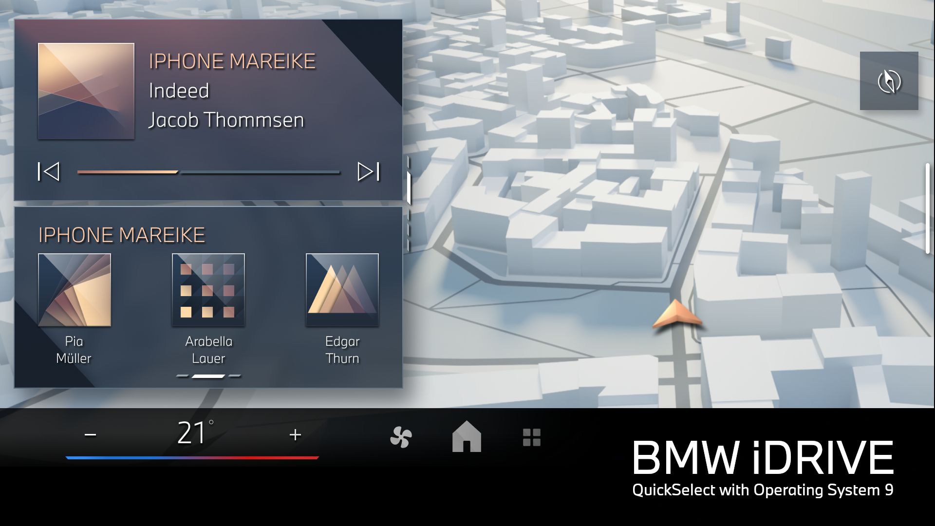 écran d'accueil de l'infodivertissement bmw idrive 9