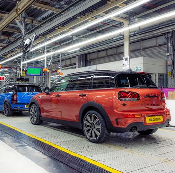 mini clubman rolling off assembly line