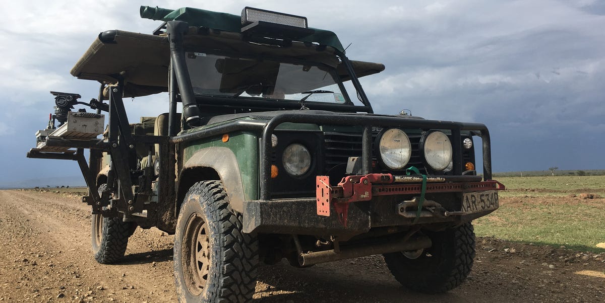 Land Rover Defender 110 with Elephant-Proof Exoskeleton