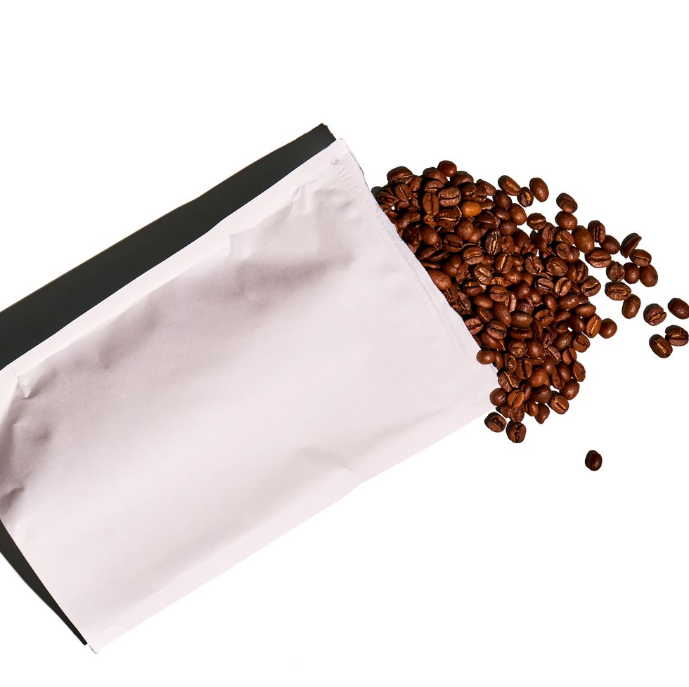 a pack of coffee beans.