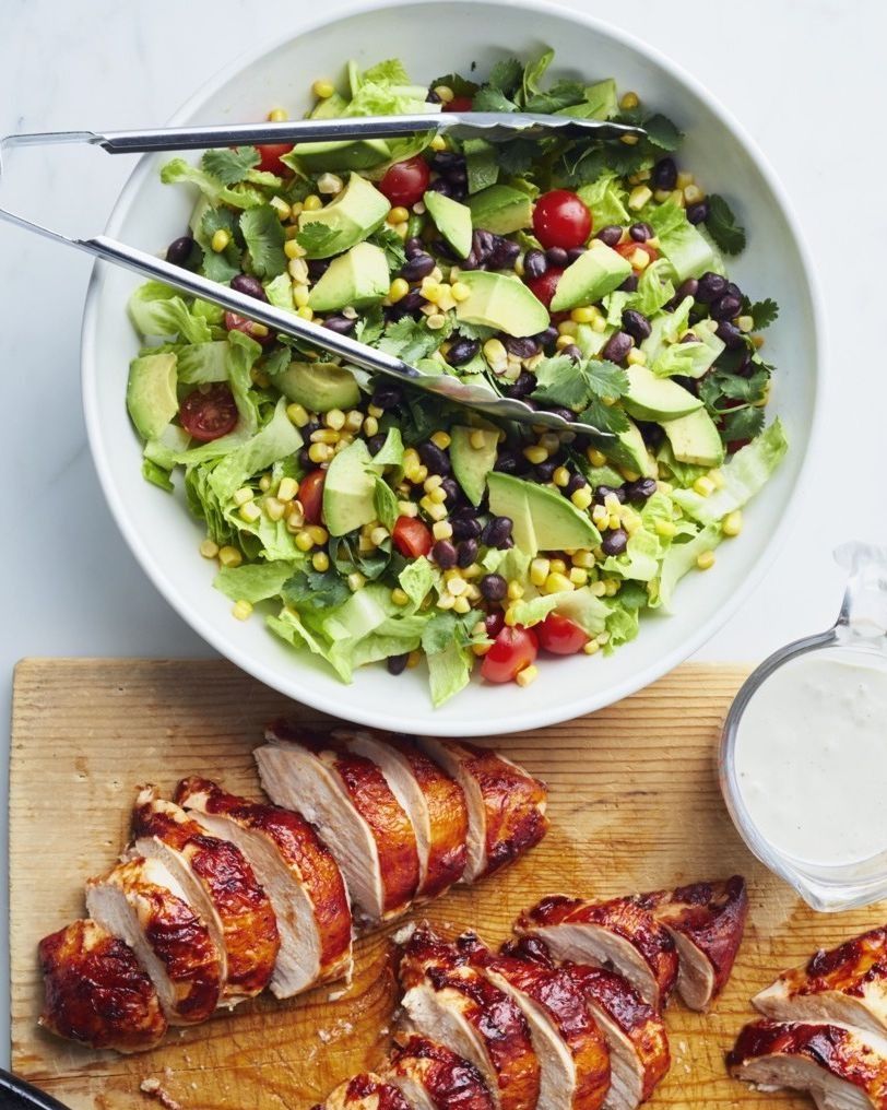 packed lunch ideas barbecue chicken salad