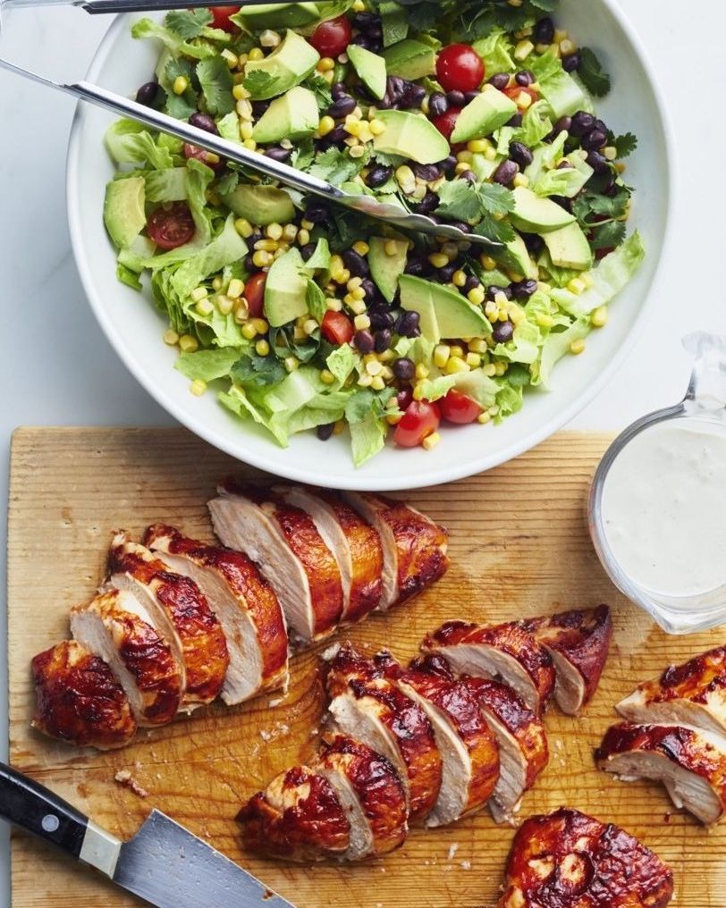 packed lunch ideas barbecue chicken salad