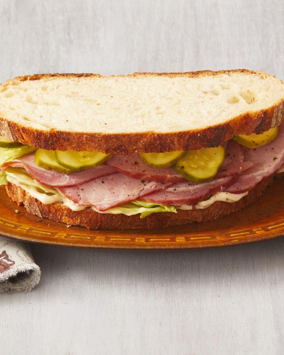 packed lunch ideas ham sandwiches with quick pickles