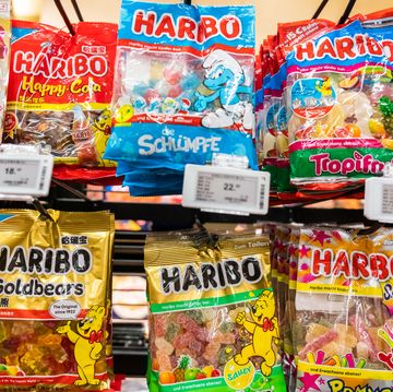 packets of german confectionery company haribo gummy candy...