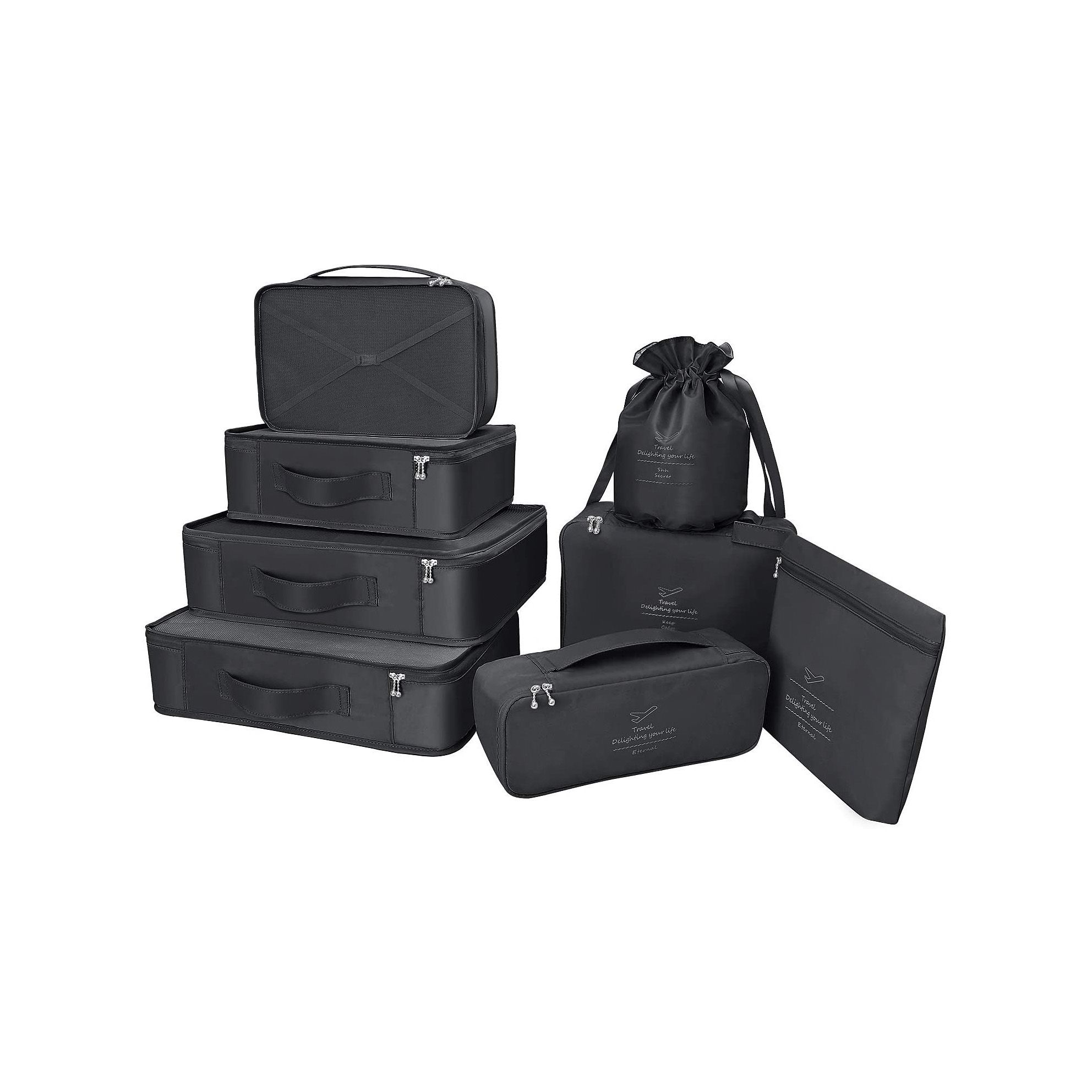 Briggs & Riley Travel Basics Packing Cubes - Large Set - Black