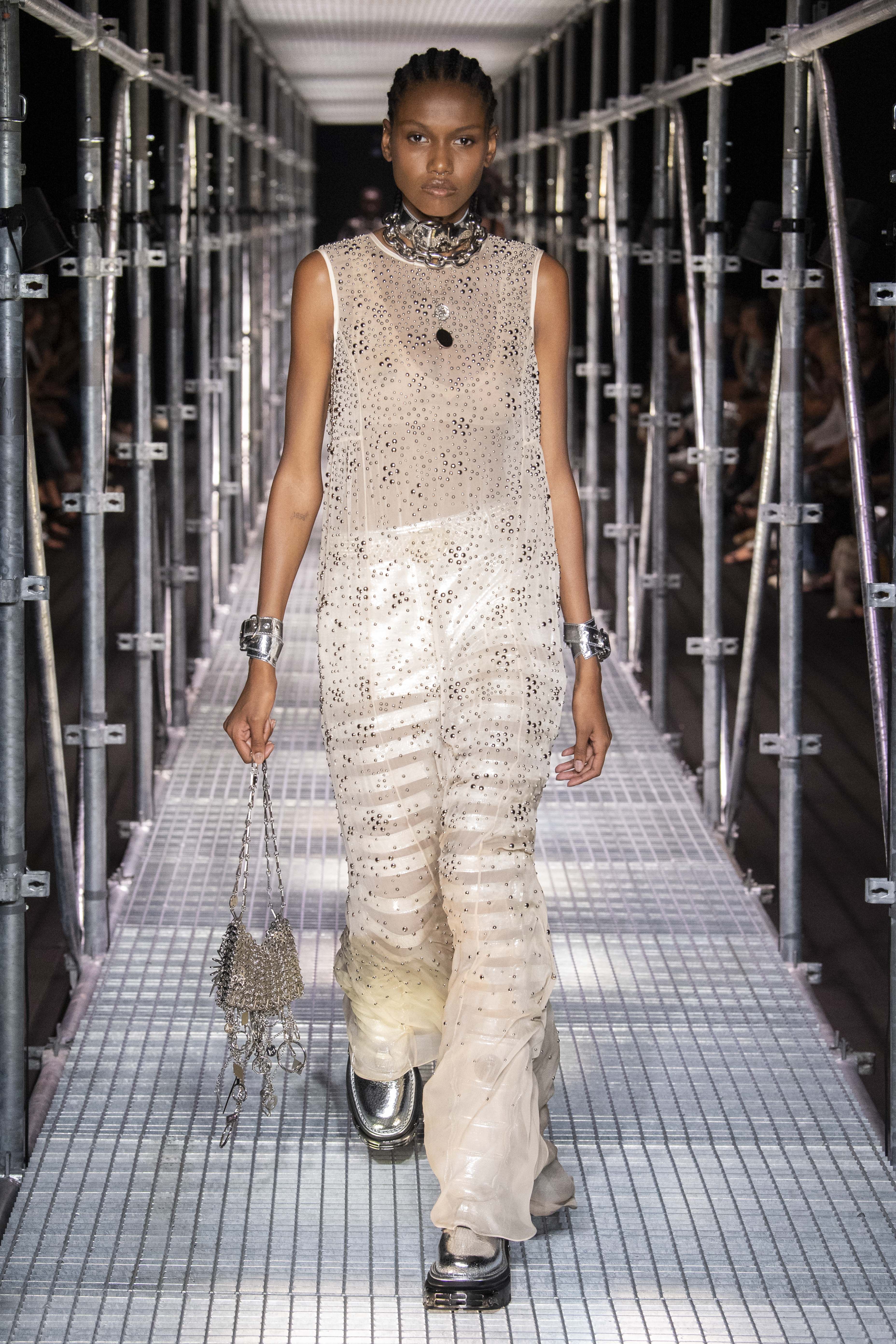 極美品！Paco Rabanne ラバンヌ　サイドスリット　ロングスカート　34 極美品！Paco Rabanne ラバンヌ サイドスリット ロングスカート