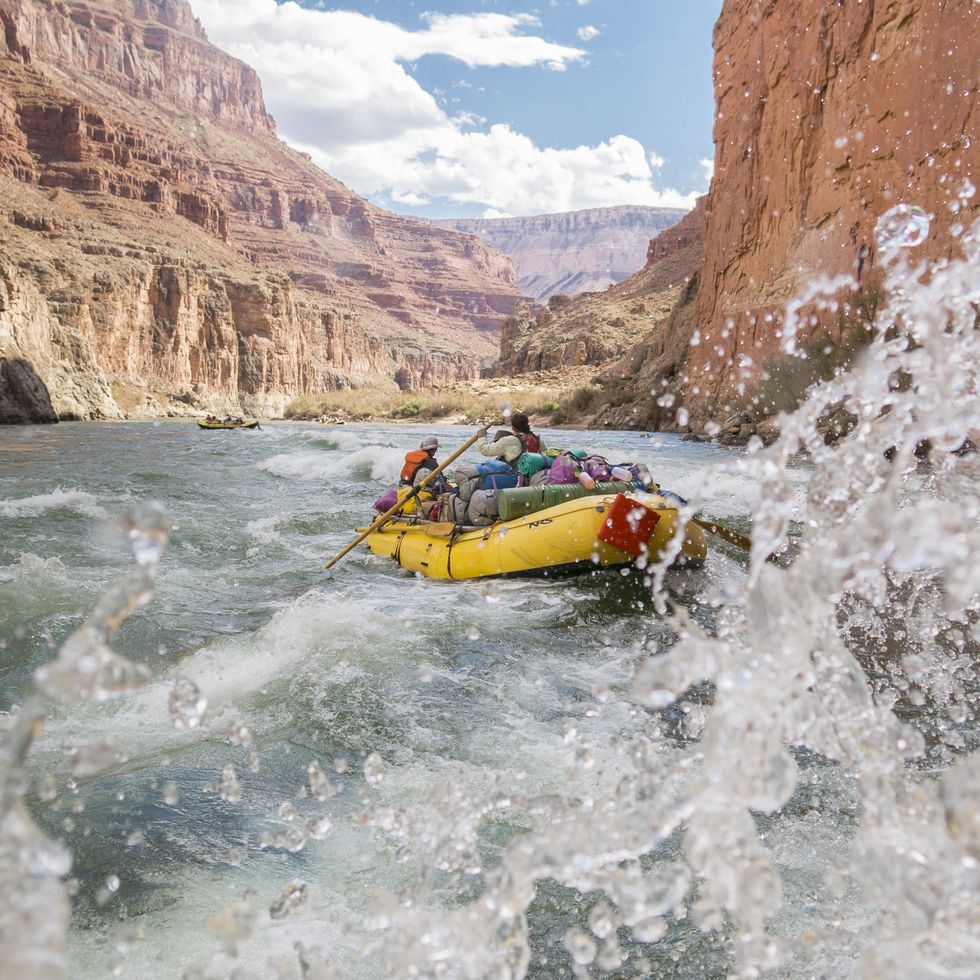 paddle raft on colorado river, grand canyon