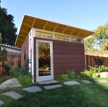costco solitude shed modern small building in a landscaped garden