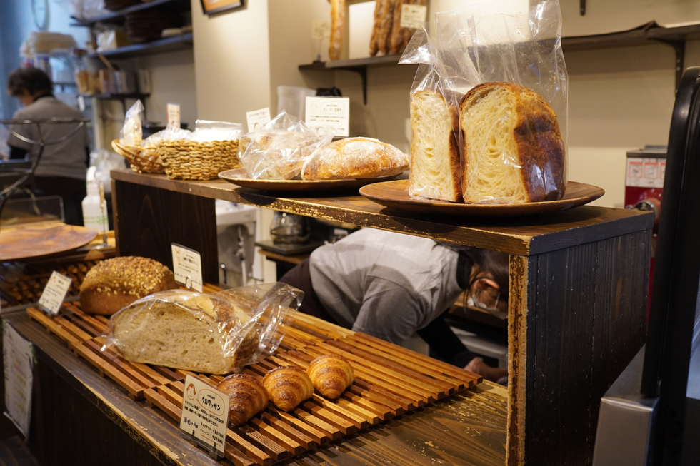 a bakery with breads