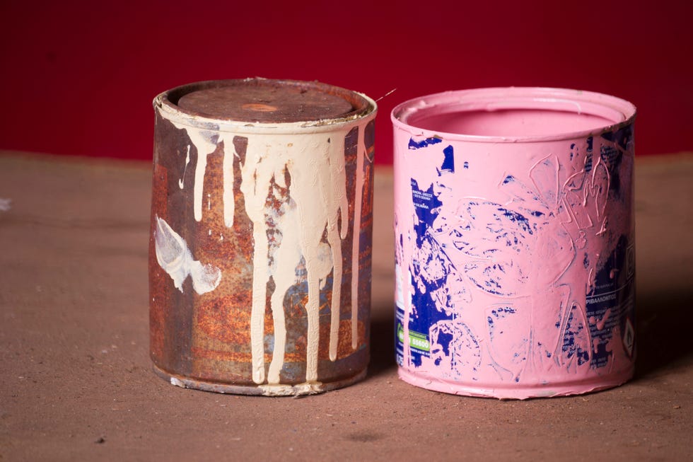 europe, greece, 2018: view of paint can