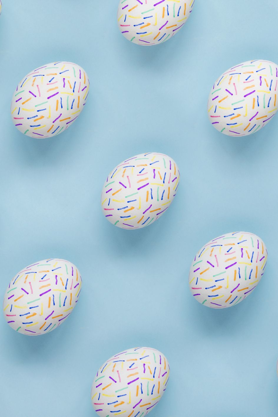 easter egg painting ideas — confetti eggs