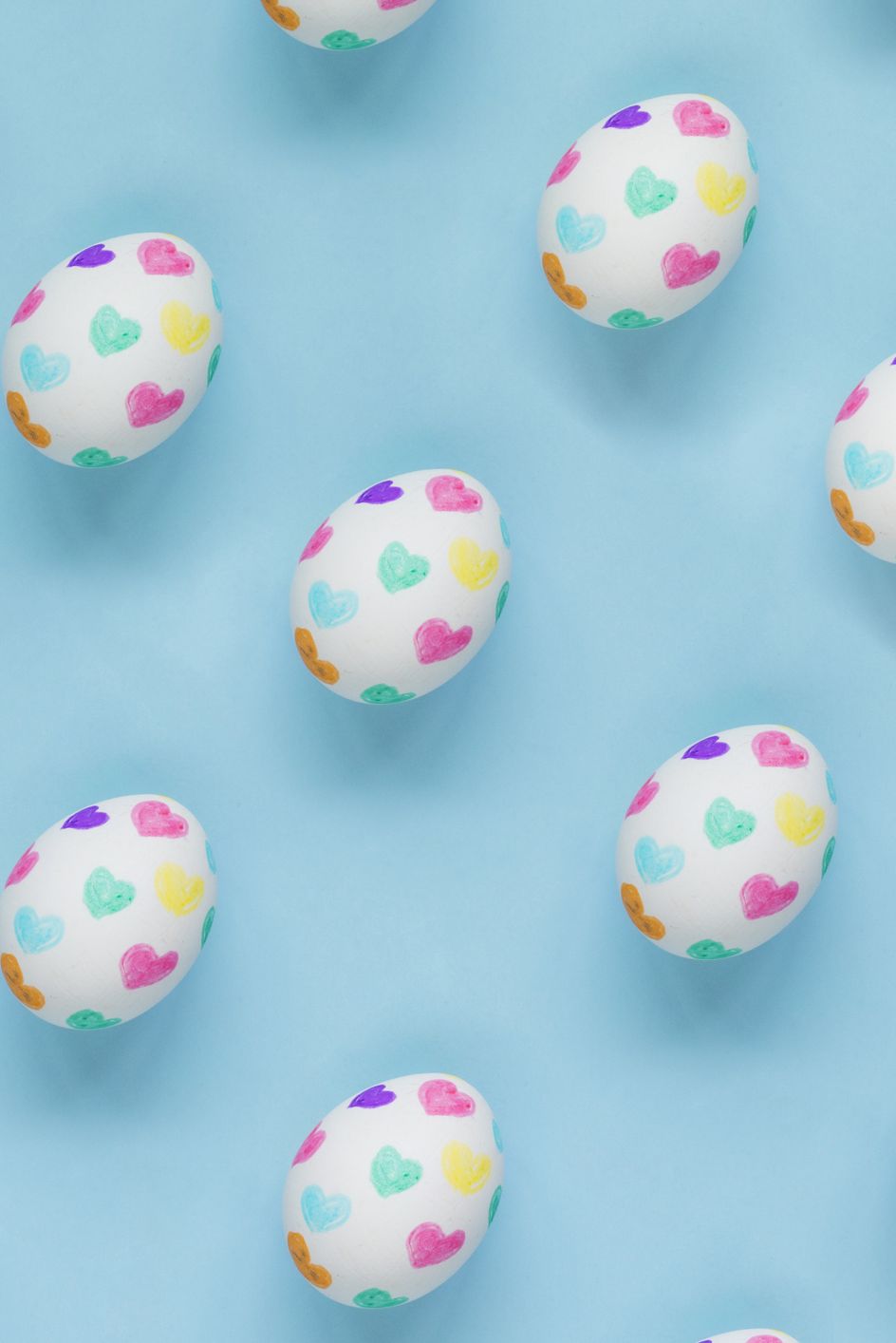 easter egg painting ideas — pastel hearts