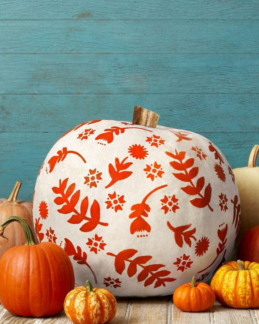 outdoor fall decorations painted pumpkins