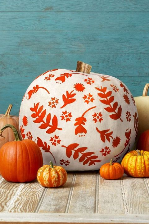 outdoor fall decorations painted pumpkins