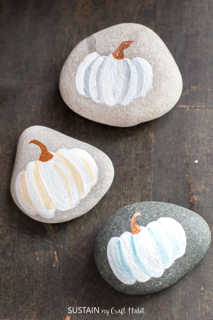 Painted Pumpkin Rocks Pumpkin Crafts