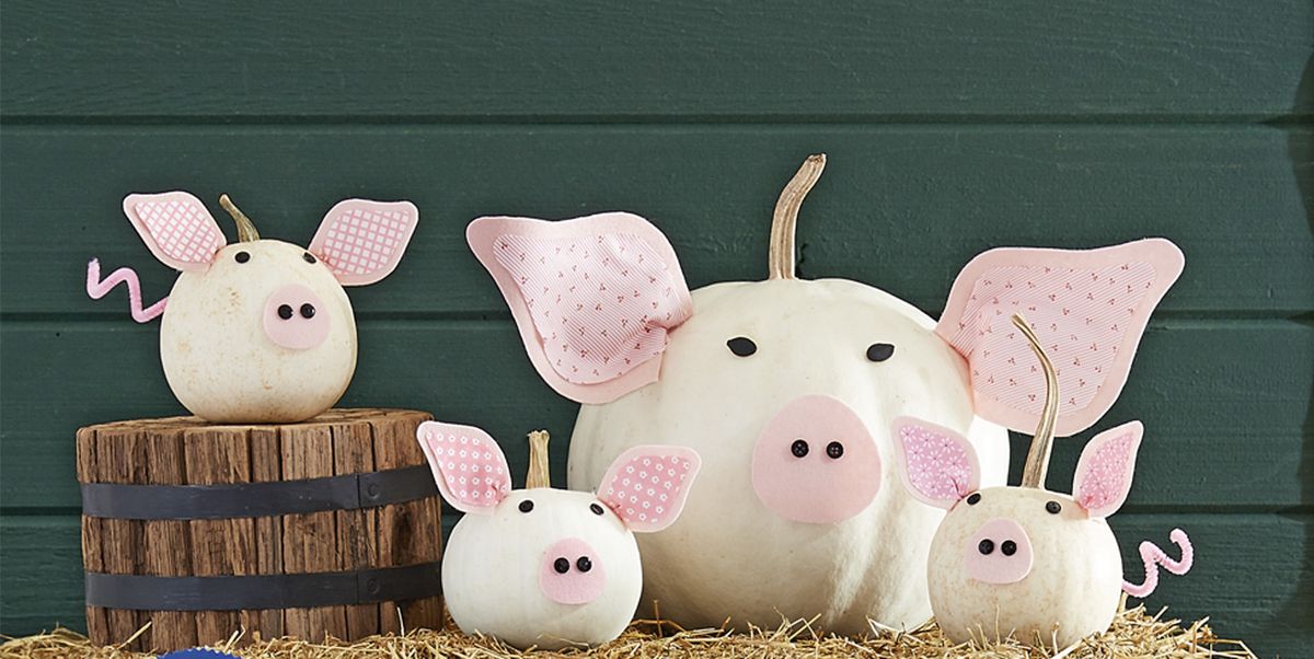painted pumpkins pigs