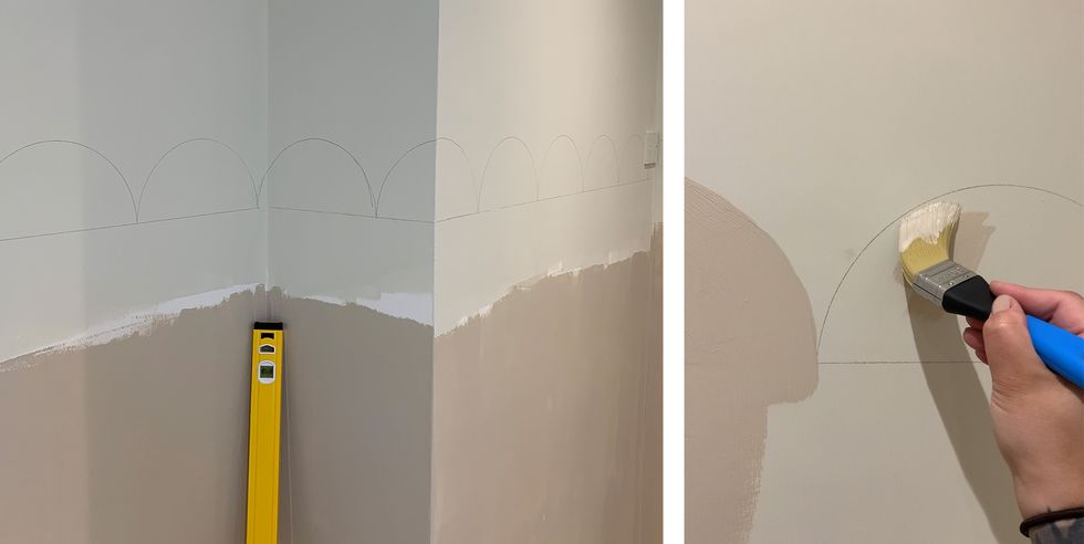 painting scalloped walls