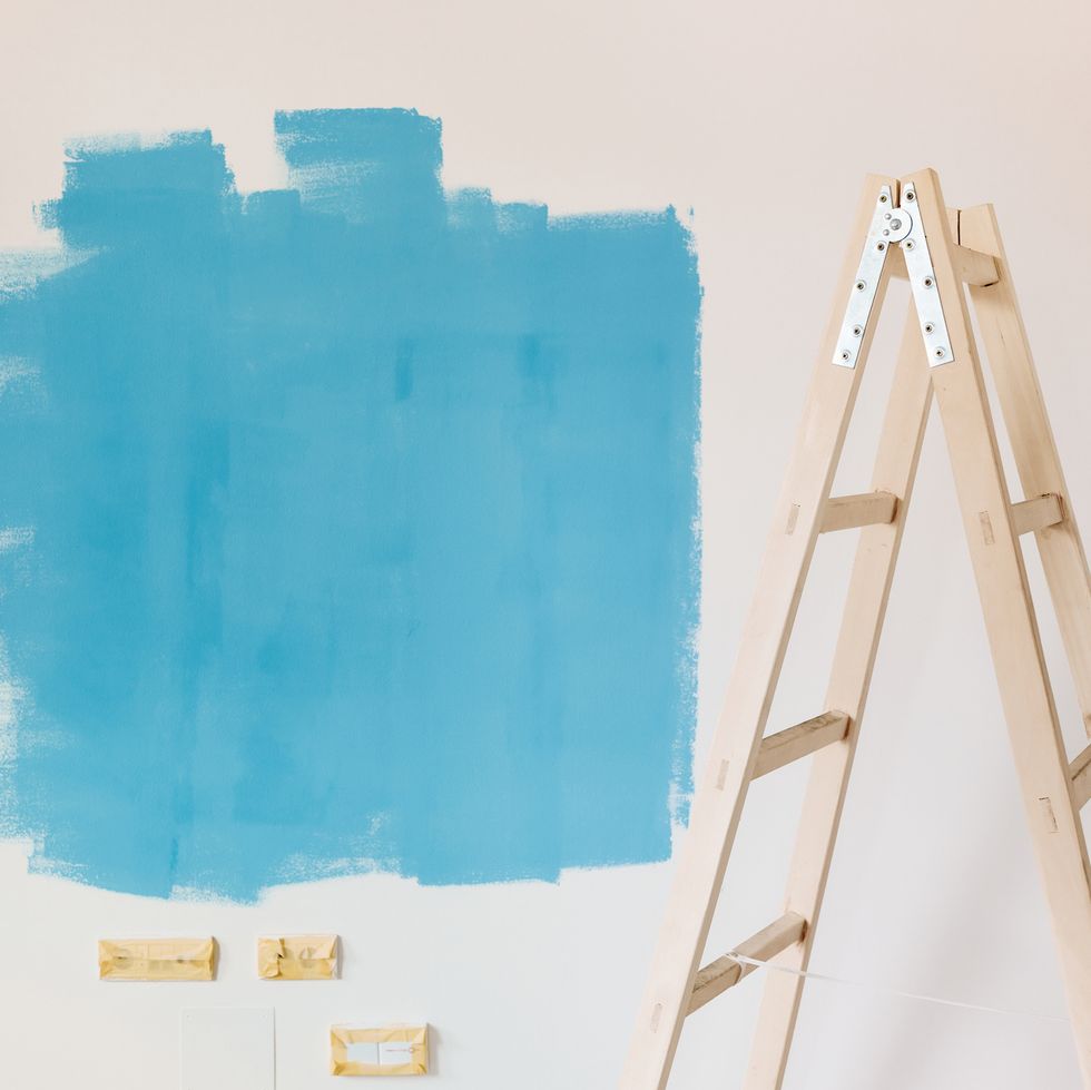 swatching blue paint