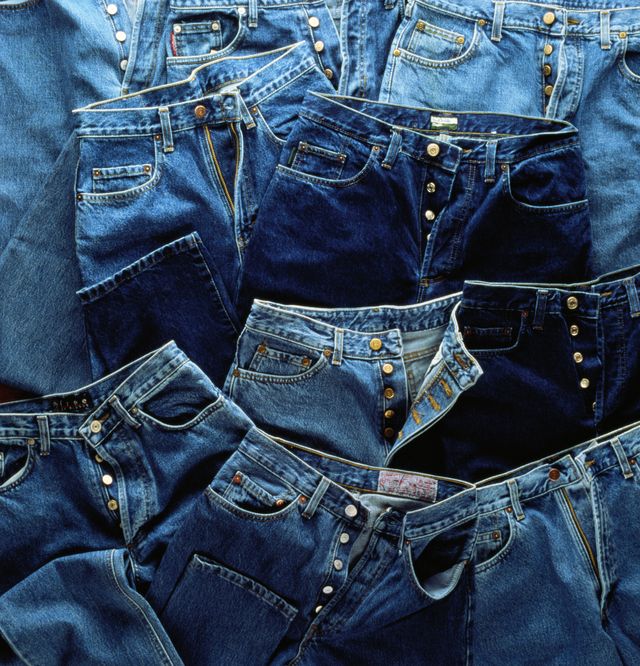 Pairs of jeans, full frame