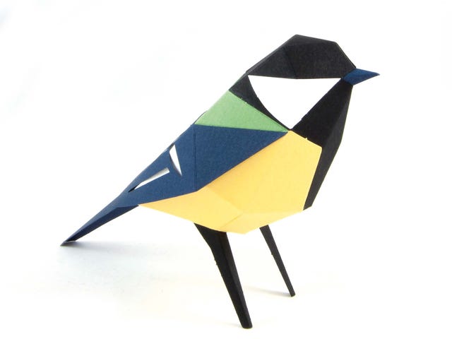 Pájaro de papel decorativo