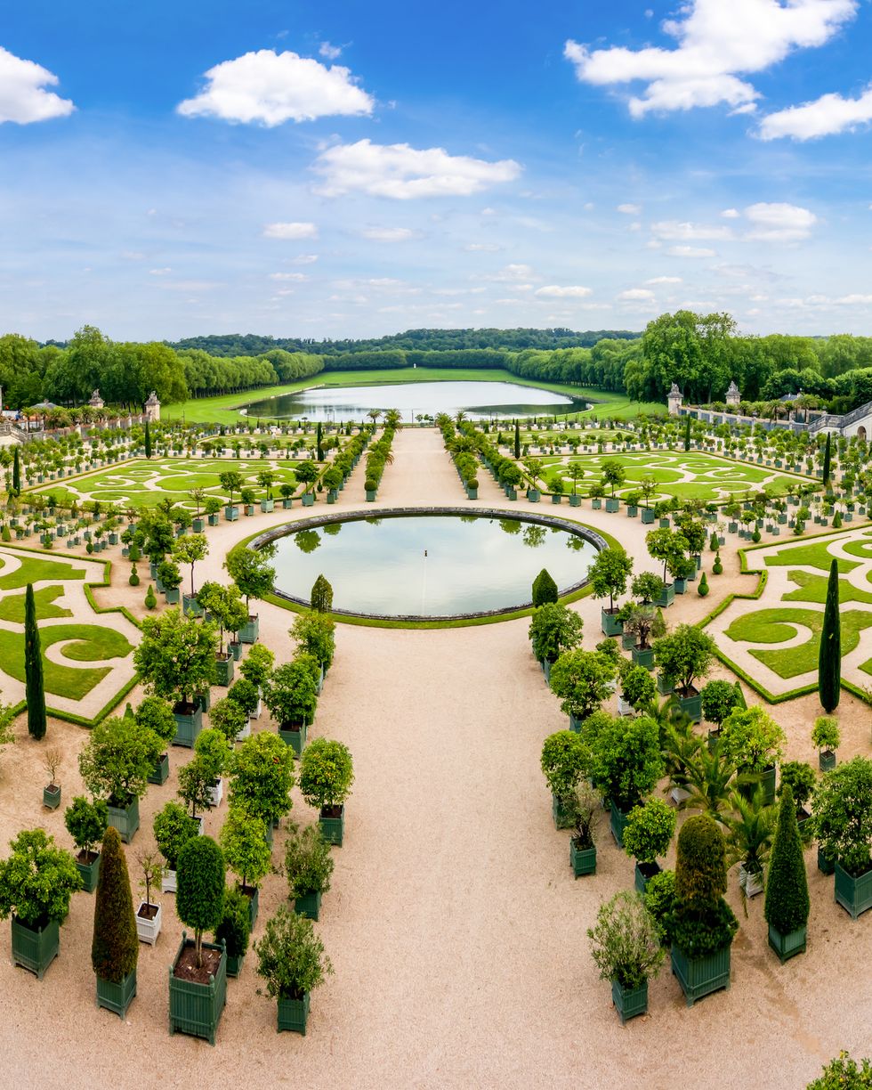 paris, france   may 2019 versailles formal gardens