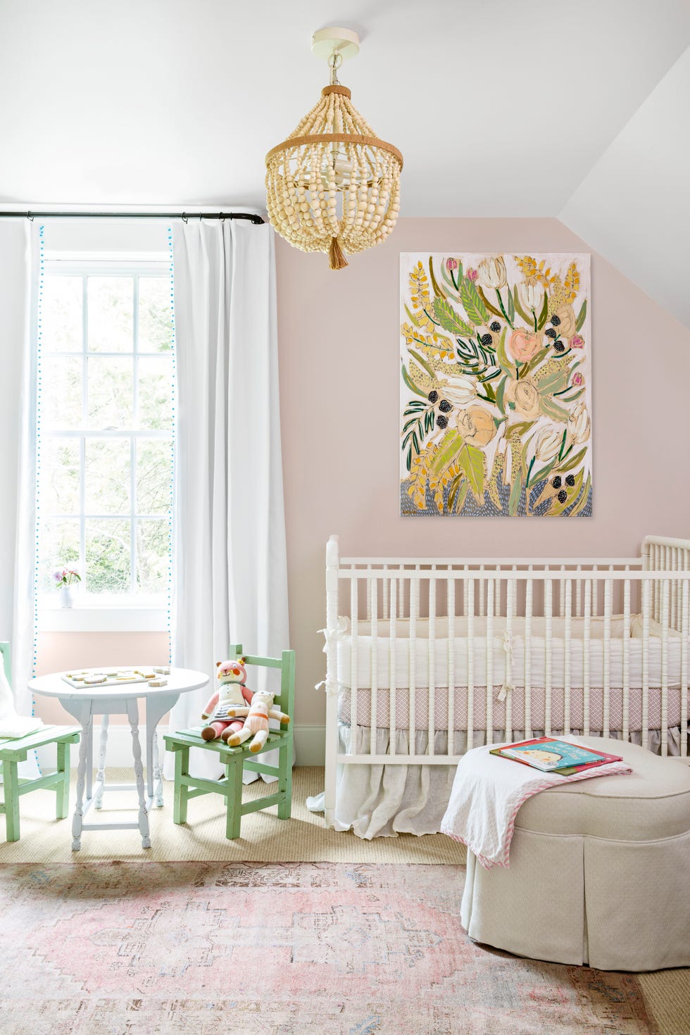 nursery with pale pink walls