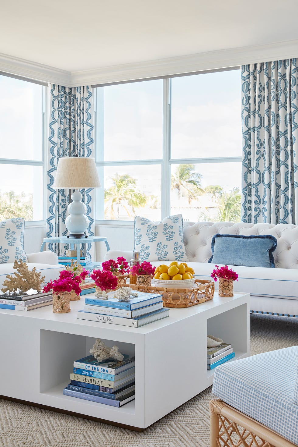 living room with coffee table storage