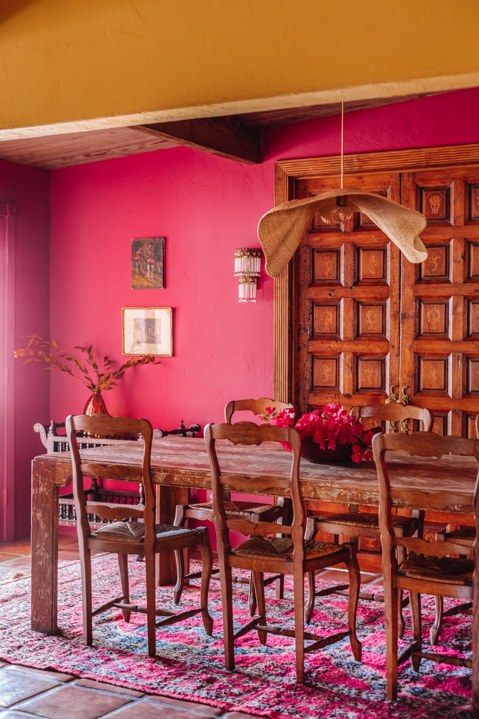 magenta dining room