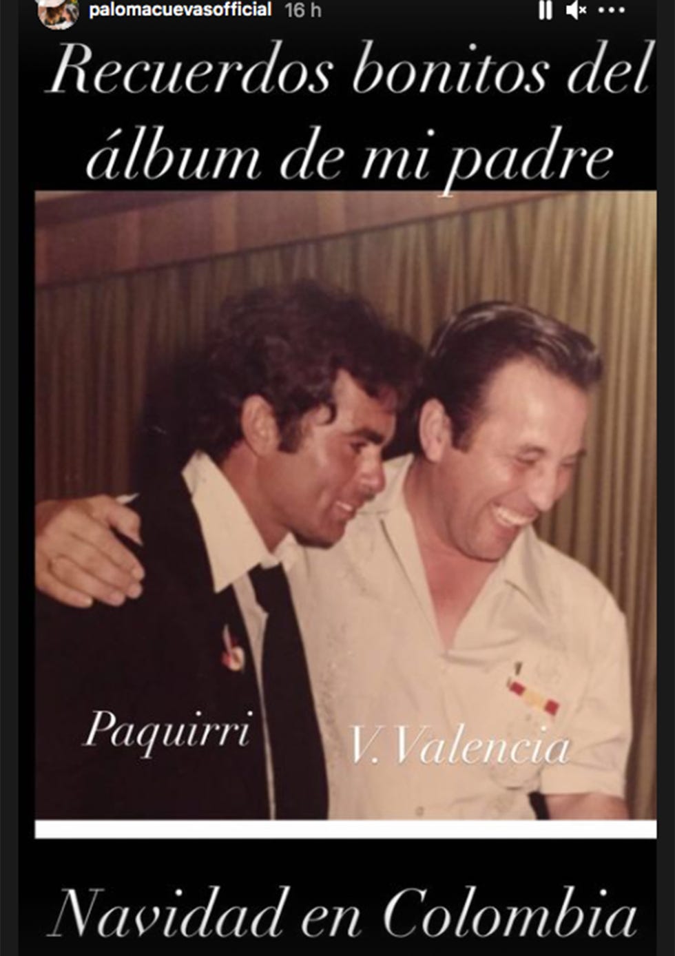 paloma cuevas comparte una foto de su padre y paquirri