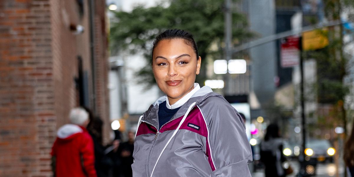 Paloma Elsesser Goes Sporty-Chic in Miu Miu on a Rainy NYC Night