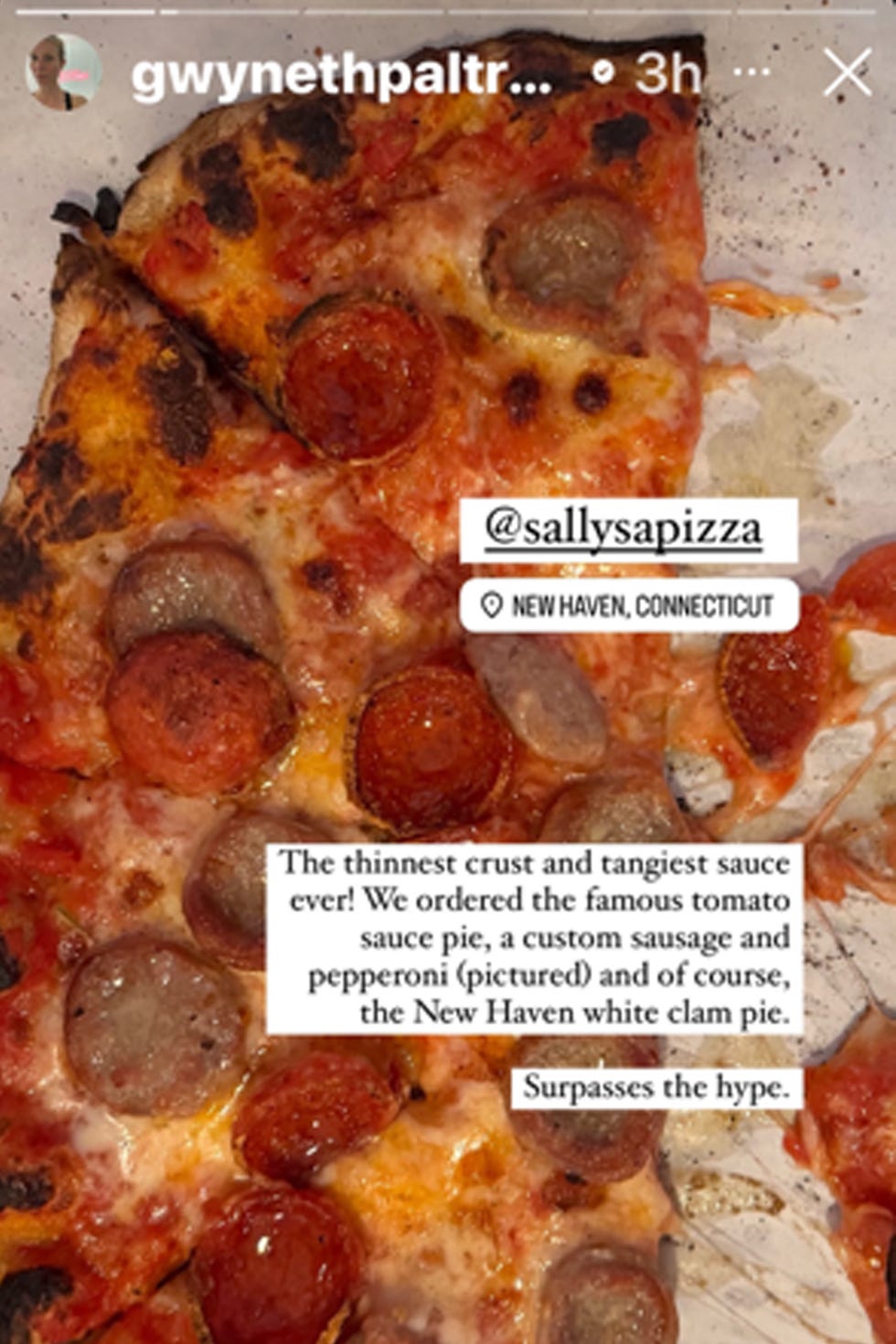 gwyneth paltrow sallys pizza instagram