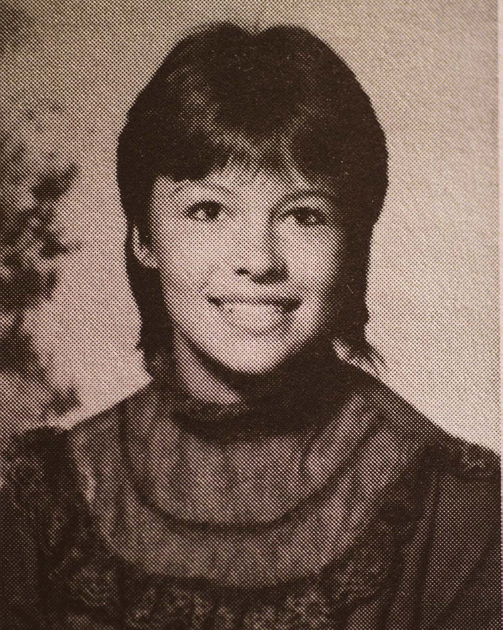 Pamela Anderson (Back Row Far Left Age 16 Poses For Her 1984 High School Yearbook Phot pamela anderson back row far left age 16 poses for her 1984 high school yearbook phot