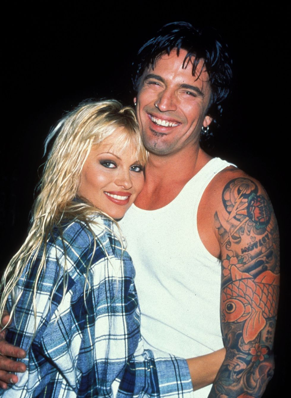 pamela anderson, tommy lee, pictured in 1996