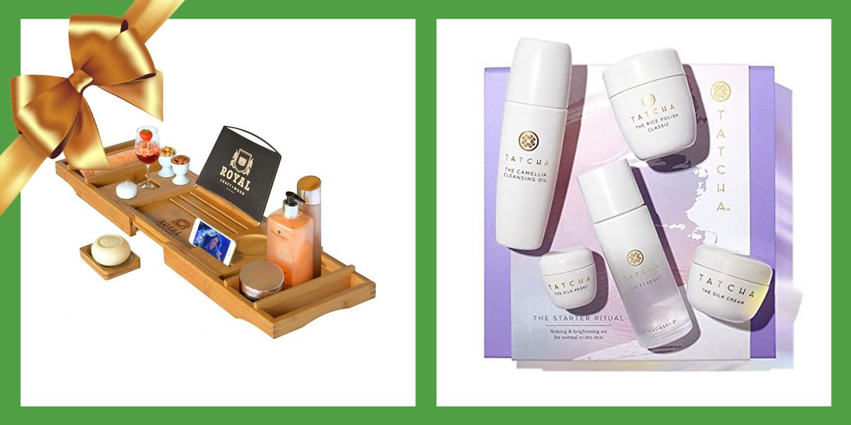 pampering gifts bath caddy and tatcha gift set