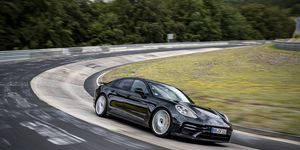 a yet to be officially revealed updated porsche panamera hits the famous german track to set an executive car lap record
