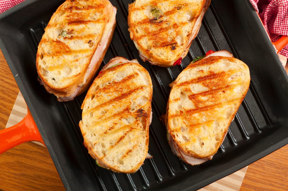 panini sandwiches in the pan