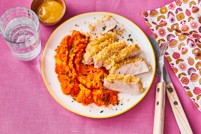 Pioneer Woman Breaded Pork Chop with Carrot Mash