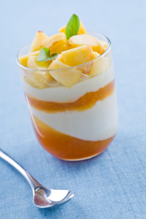 panna cotta with peach