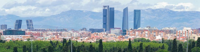 panorámica de madrid desde el parque de la cuna verde