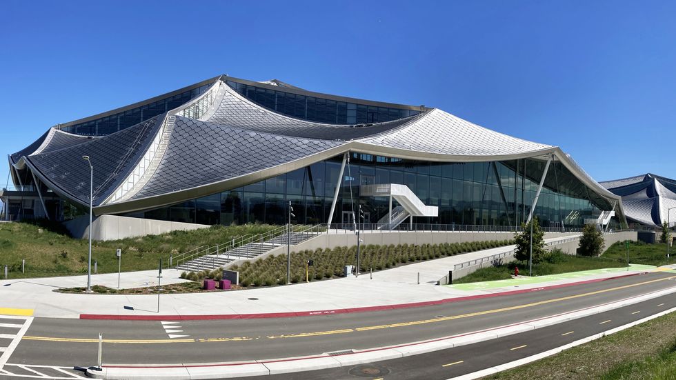 panoramic view of a new google bay view campus mountain view, california, usa april, 2023
