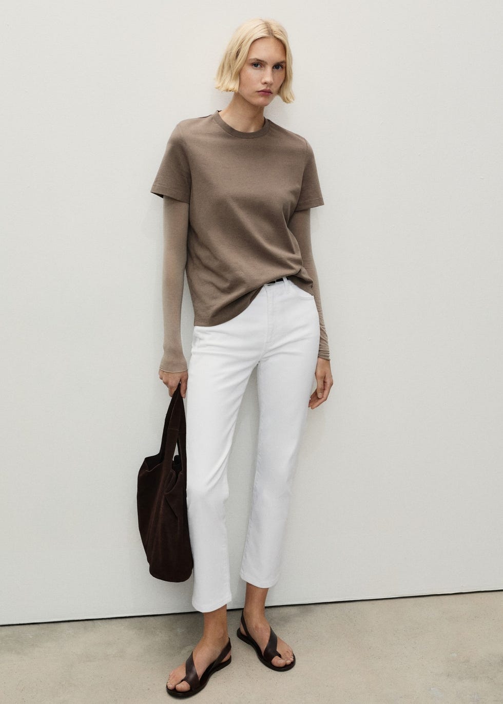 pantalon vaquero blanco de mango
