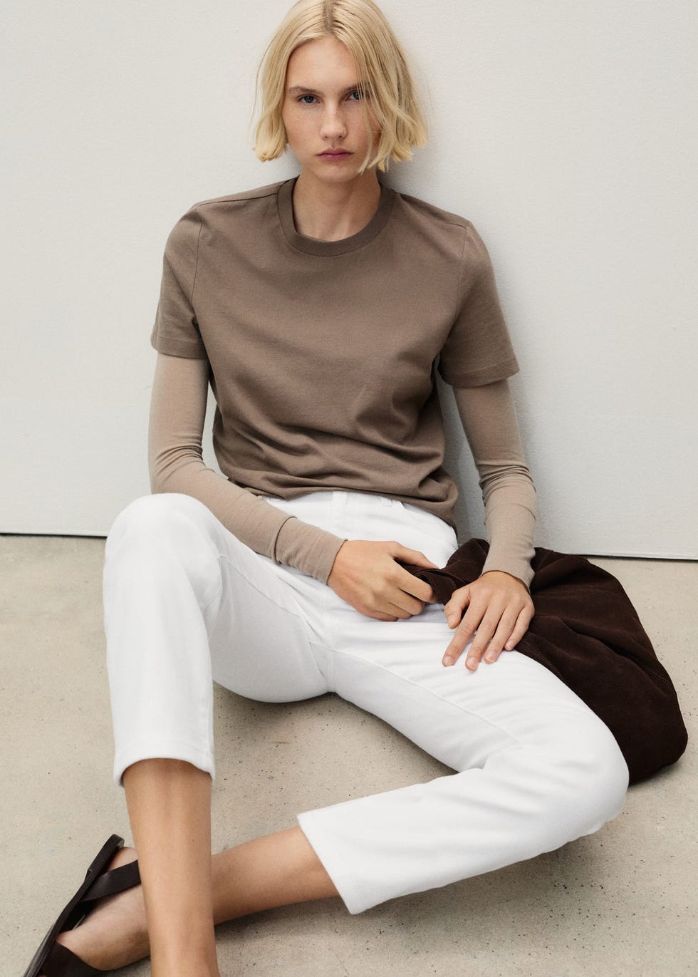 pantalon vaquero blanco de mango