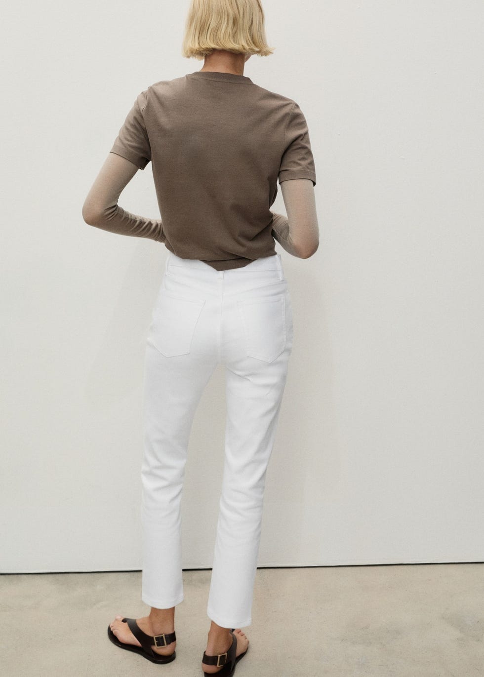 pantalon vaquero blanco de mango