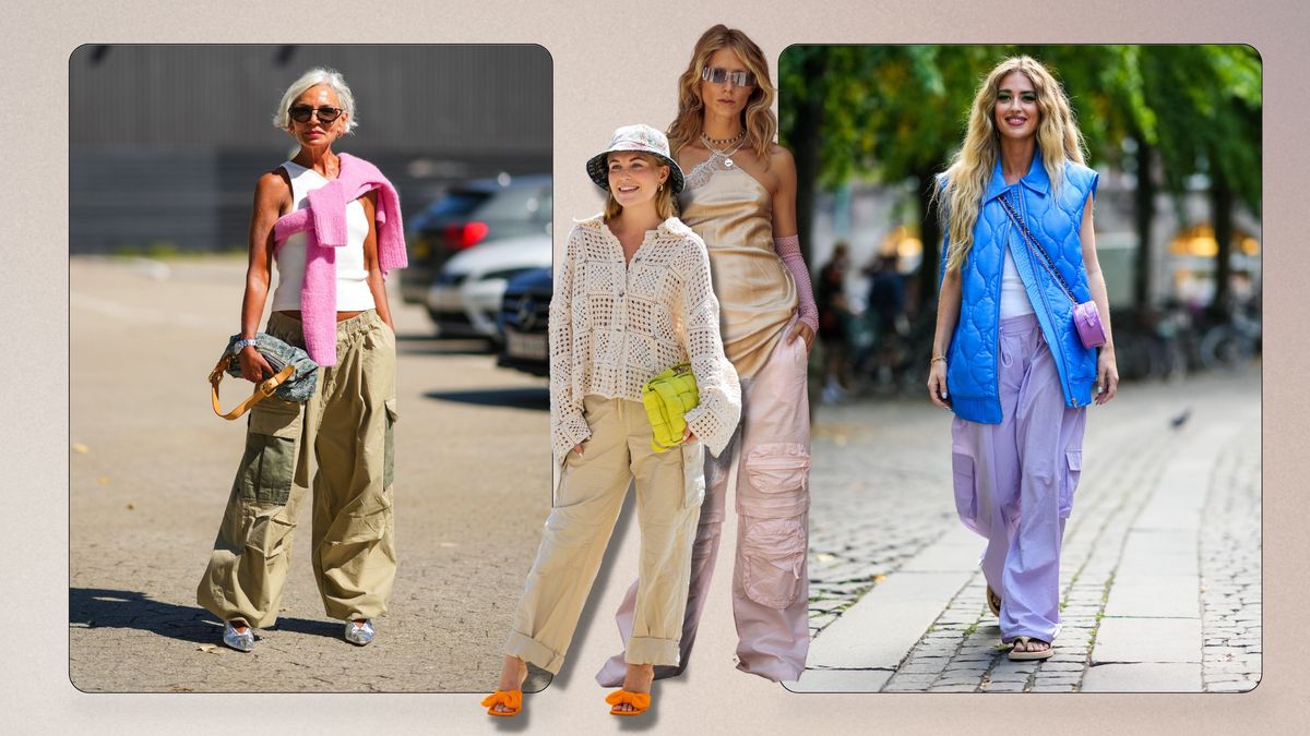  Pantalones cargo para mujer, a la moda, talla grande